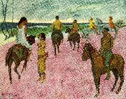 Paul Gauguin ryttare pa stranden oil painting artist